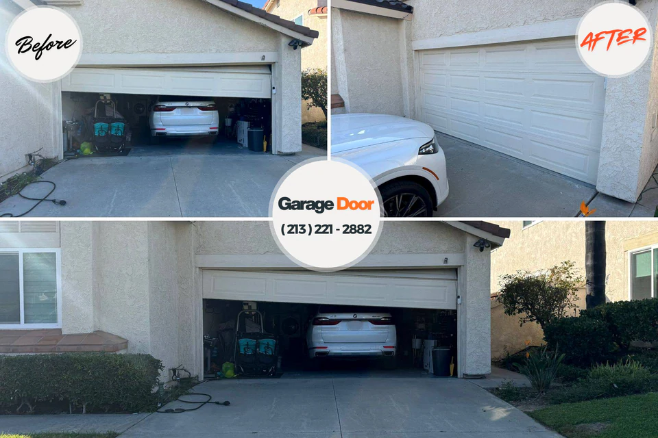 Before and after: garage door repair Lyons, GA
